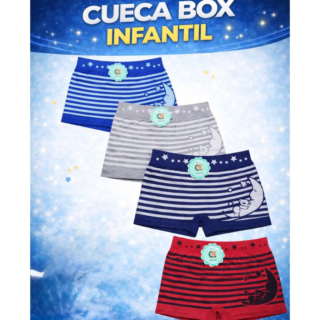 Cueca Boxer Microfibra Infantil Conforto Diário