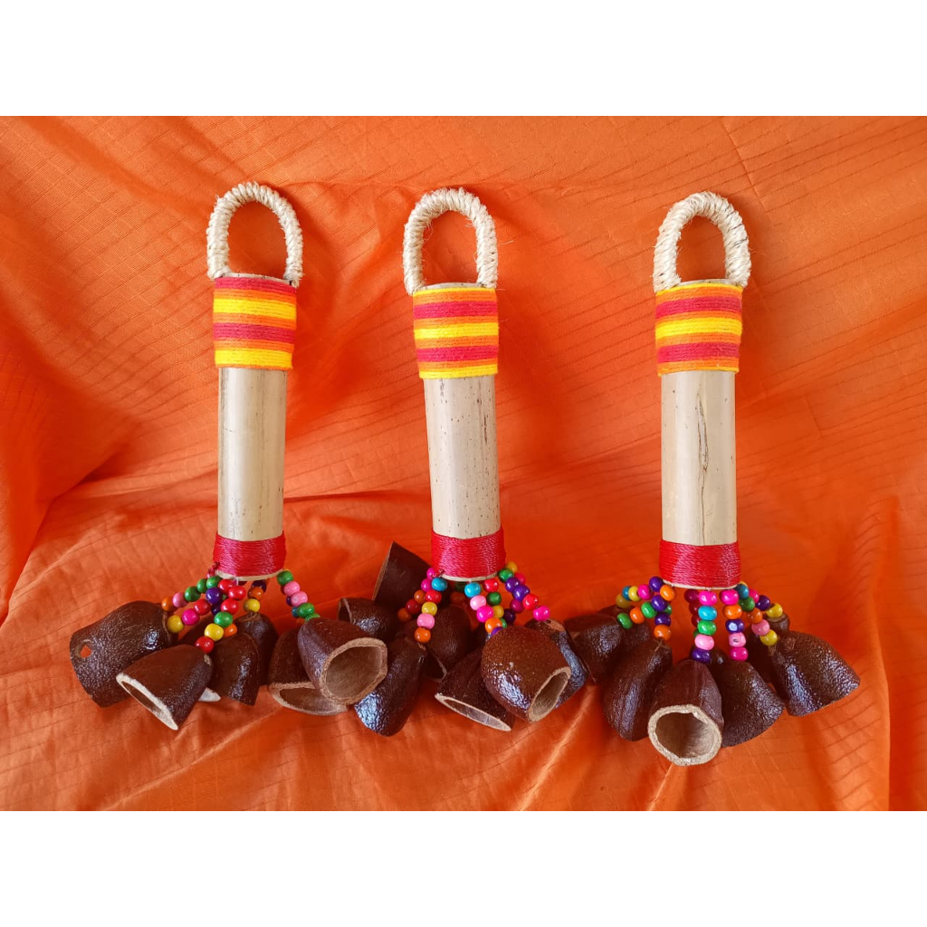 Chocalho Bambu Jatobá P Percussão Contação de Historias Musicoterapia Musicalização Infantil