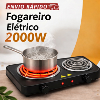 Fogareiro Elétrico 2 Bocas 2000W Portátil Kaza+ Camping Cooktop Cozinha 110V Ou 220V Viagem Premium em Oferta na Shopee