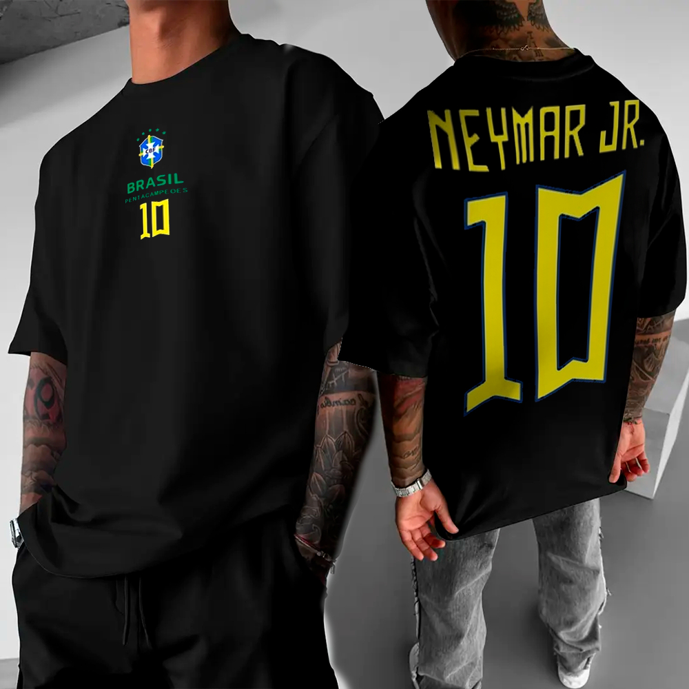 Camiseta Basica e OVERSIZED Neymar Jr Njr Brasil 10 Seleçao Brasileira Graphic Unissex