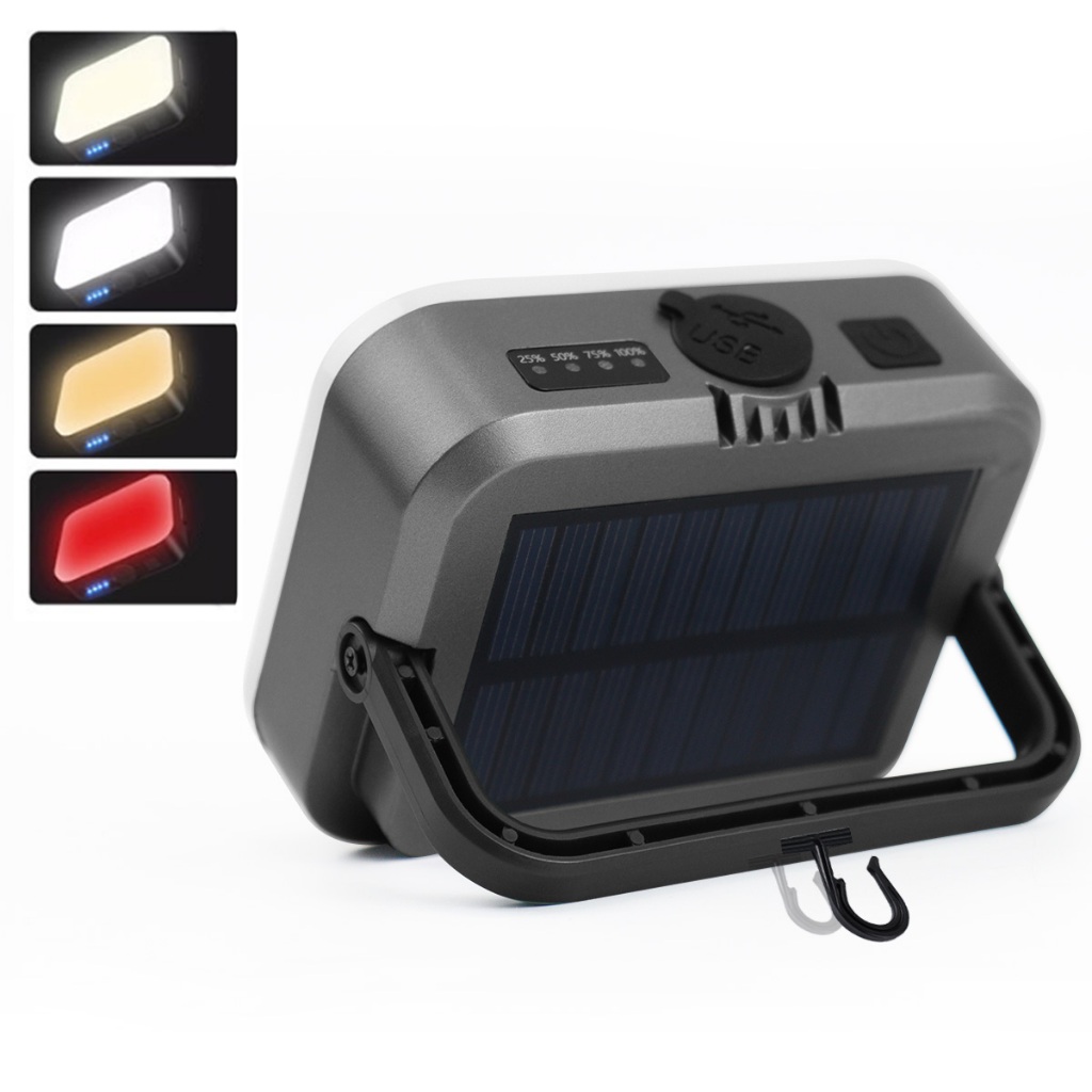 Uniwity Lanterna Solar Portátil Recarregável USB com Luz Forte, IP67 para Camping e Emergência