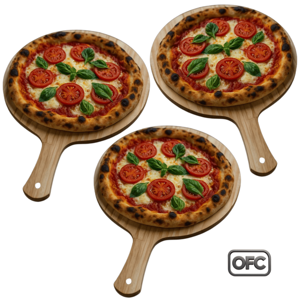 Kit 1 ou 3 Pá Para Pizza Redonda com Cabo em Madeira Ideal para Forno Pizzaria 53 x 35 cm