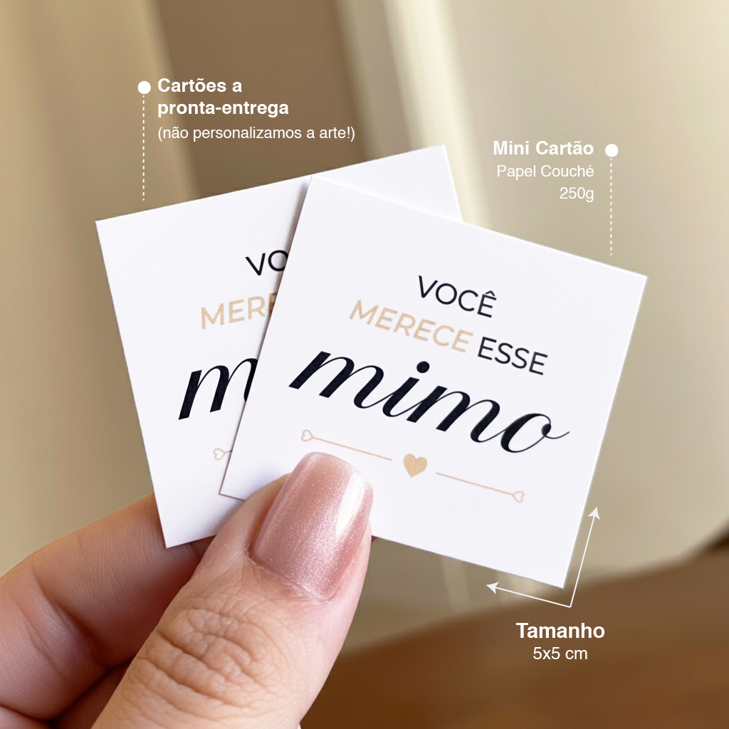 50 a 200 Unidades Mini Cartão Agradecimento ao cliente Você Merece Esse Mimo - 5x5 cm