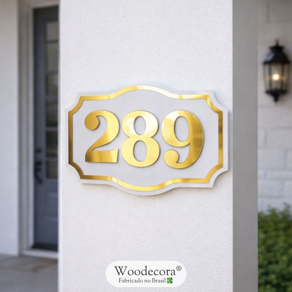 Placa Número Residencial em Relevo - Placa de Endereço Woodecora