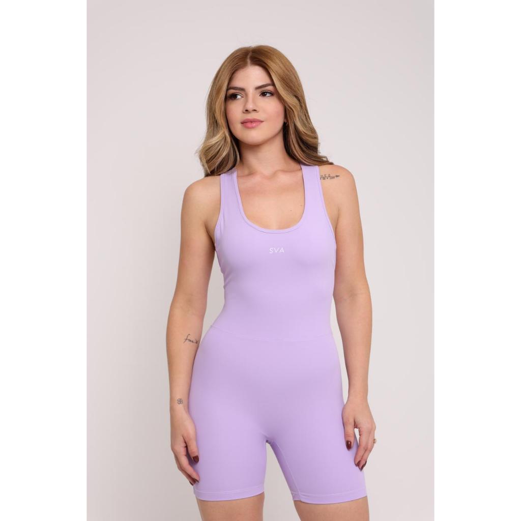 Macaquinho Fitness Feminino Curto Academia Modelador Poliamida Alta Compressão