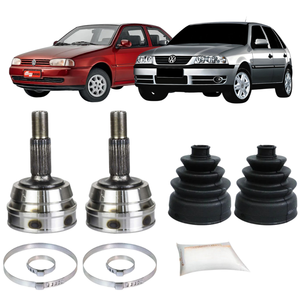 Par de Juntas Homocinéticas VW Gol G1/G2/G3 1994-2001 30x22 Kit Completo (Coifa+Graxa+Abraçadeiras)