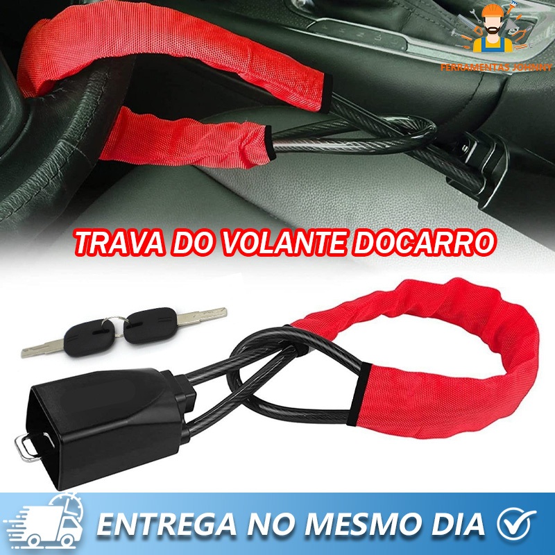 Trava antifurto, volante, cinto de segurança, 3 chaves do carro em Oferta na Shopee