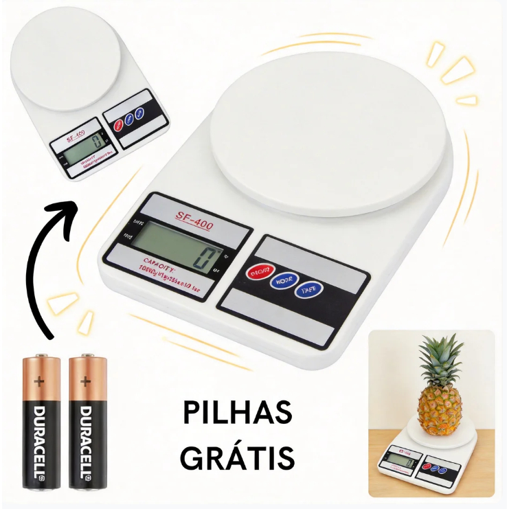Balança Digital de Cozinha Eletrônica – Eletronic Kitchen Scale LCD Até 10kg com Alta Precisão