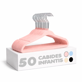Kit【50】UN Cabide Rosa de Veludo Infantil Ultrafino Flexível – Ideal para roupas infantis e de bebê em Oferta na Shopee