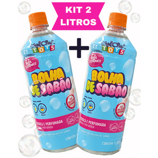 Kit 2 Unidades Refil Bolha De Sabão Liquido Bubble Wowtoys maquina e brinquedo bolinha de sabão