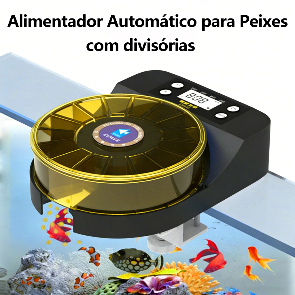 Newpet Alimentador Automático Inteligente para Peixes, Dispensador de Ração Programável para Aquário