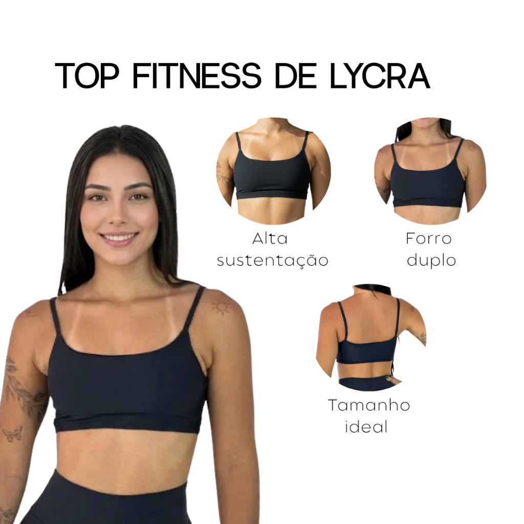 Top Fitness De Lycra Academia Treino E Crossfit Alça Fina