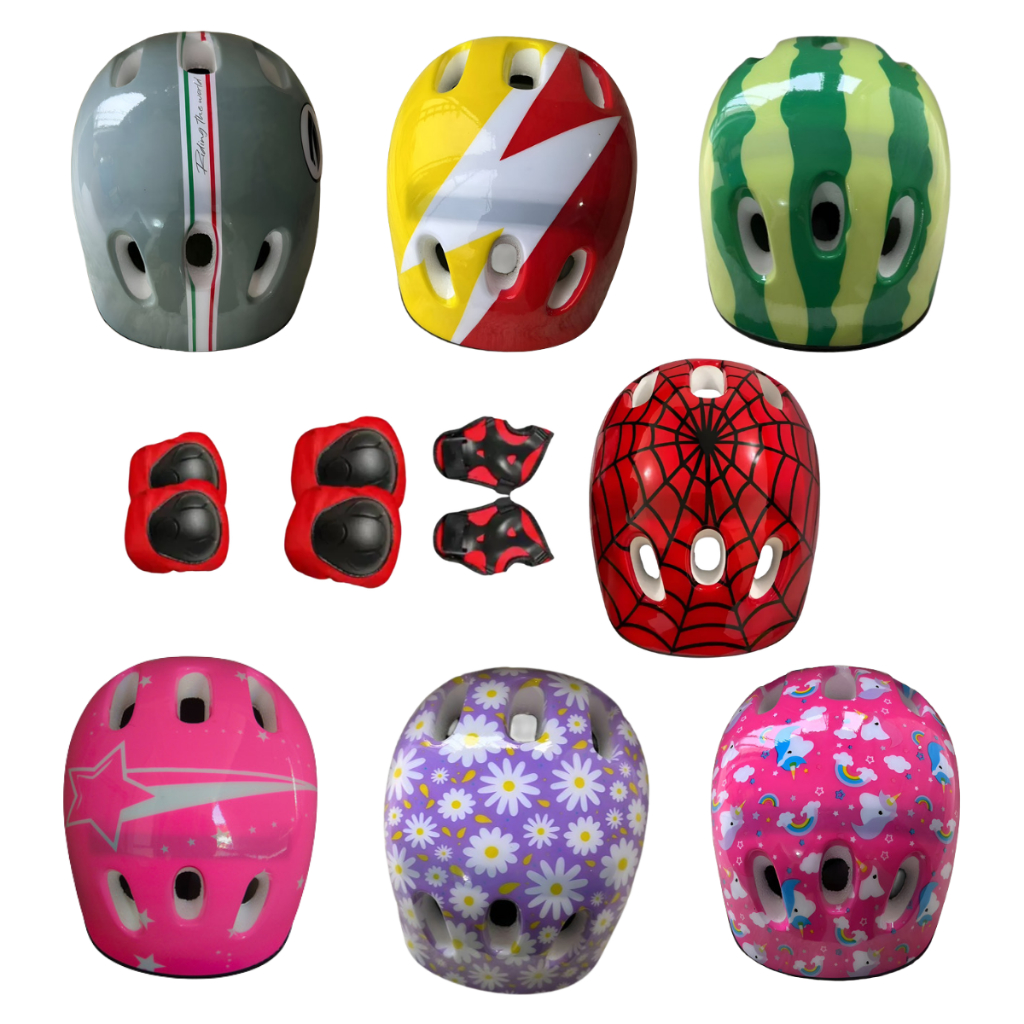 Kit Proteção Infantil Patins Skate Bicicleta Segurança Capacete Joelheiras Cotoveleiras Luvas