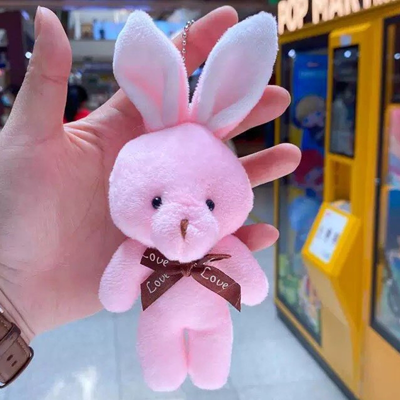 1-6 Pcs Chaveiro De Coelho De Pelúcia Em Várias Cores