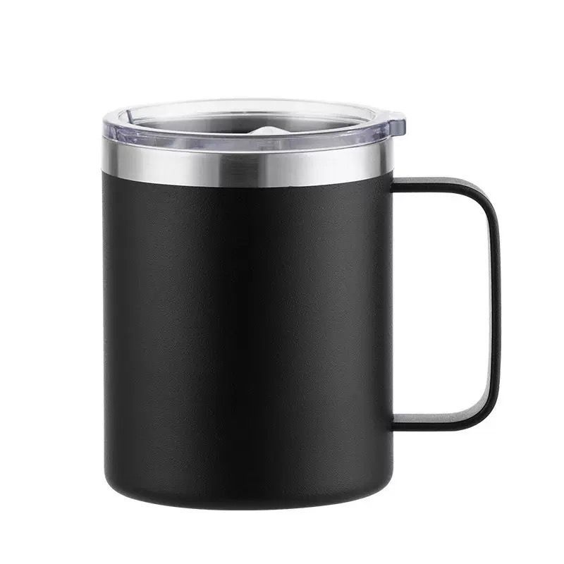 CANECA TÉRMICA - INOX COM ALÇA E TAMPA - 350ml-Cor Única