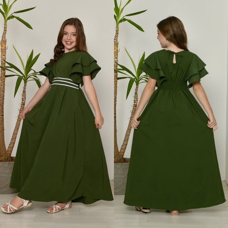 VESTIDO GODÊ FEMININA PARA MENINAS EVANGELICO PARA CONGRESSO IGREJA INFANTIL E JUVENIL em Oferta na Shopee