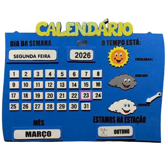 Painel Calendário Grande Educativo Para Sala de Aula 2026 2027 Professor Volta às Aulas Decoração 73x55 cm em Eva em Oferta na Shopee