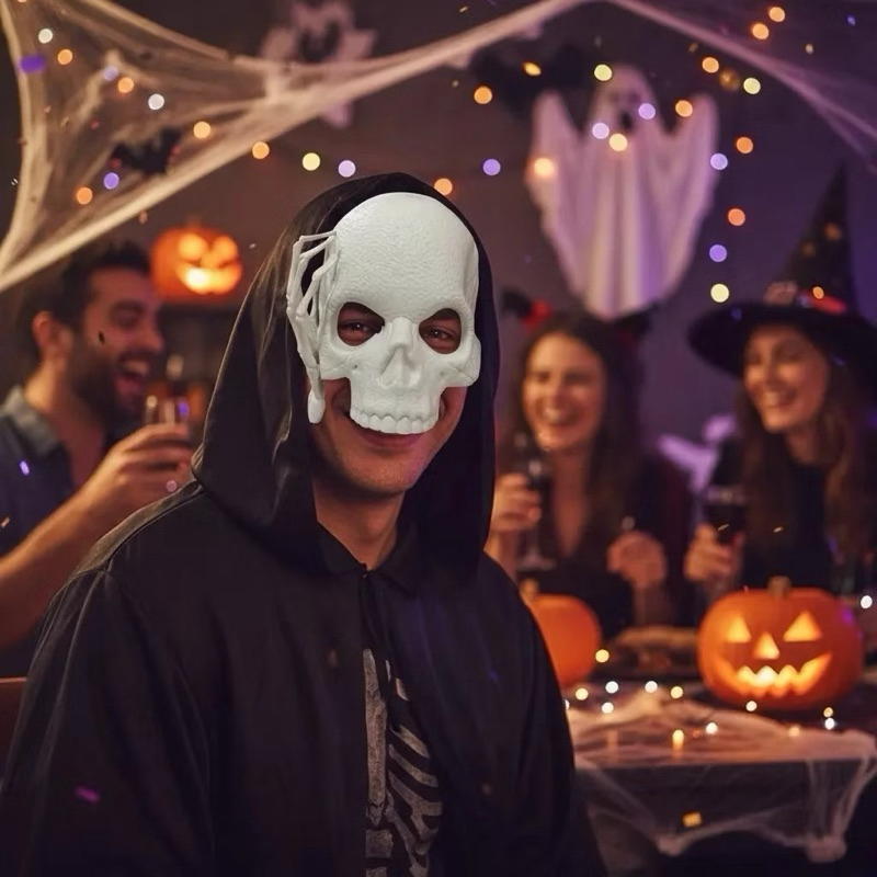 MÁSCARA CAVEIRA COM MÃO | FESTA FANTASIA | HALLOWEEN | CARNAVAL | PEGADINHA | TROLAGEM | BRINCADEIRA | FAZ DE CONTA