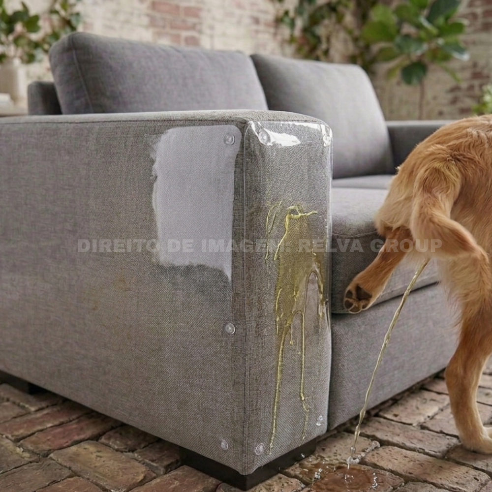 Adesivo Protetor de Sofá Anti Xixi Urina de Cachorro Invisível Estética do seu Móvel 34x200cm
