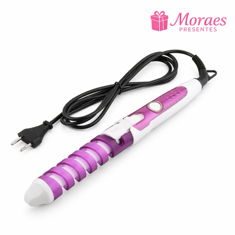Modelador de cachos bivolt automático com cabo giratório, prático e ideal para cachos perfeitos com facilidade!