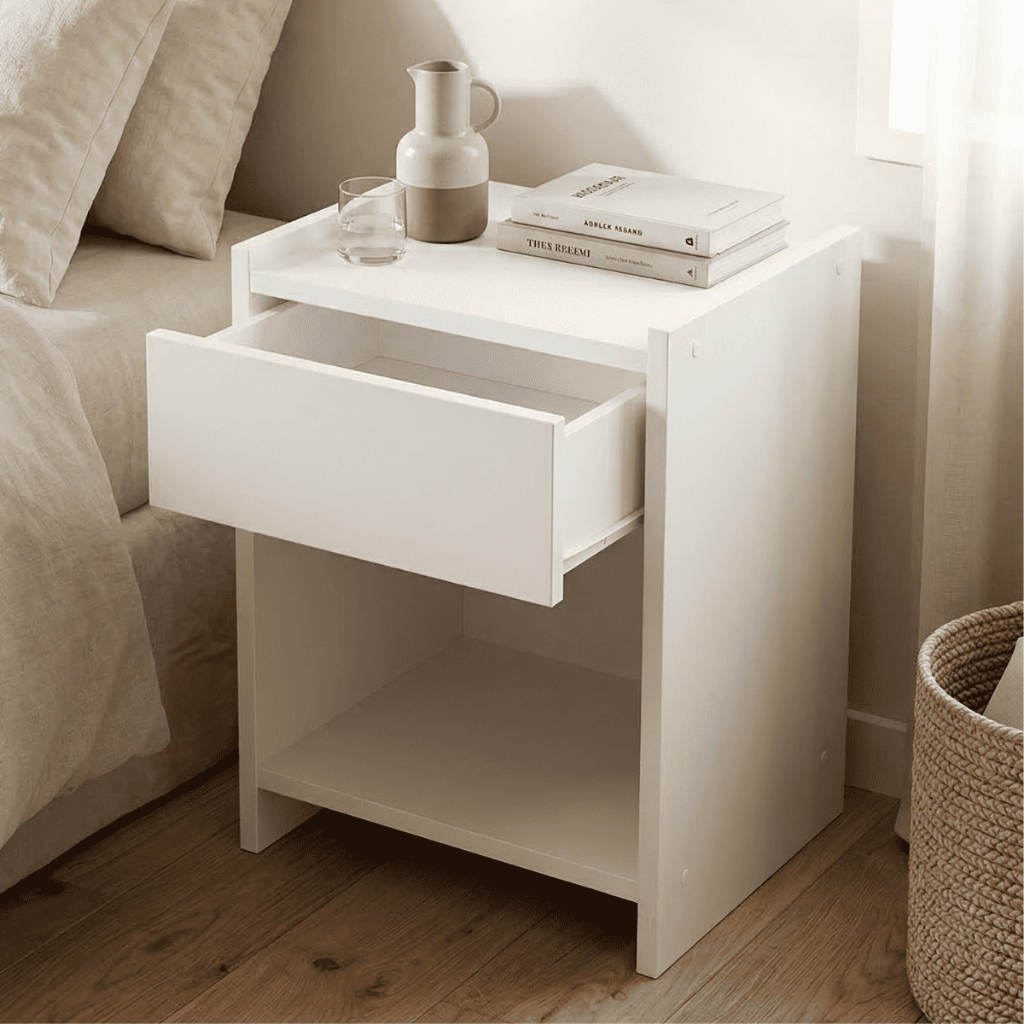 Mesa de Cabeceira Criado Alto Padrão Moderno Minimalista Com Gaveta