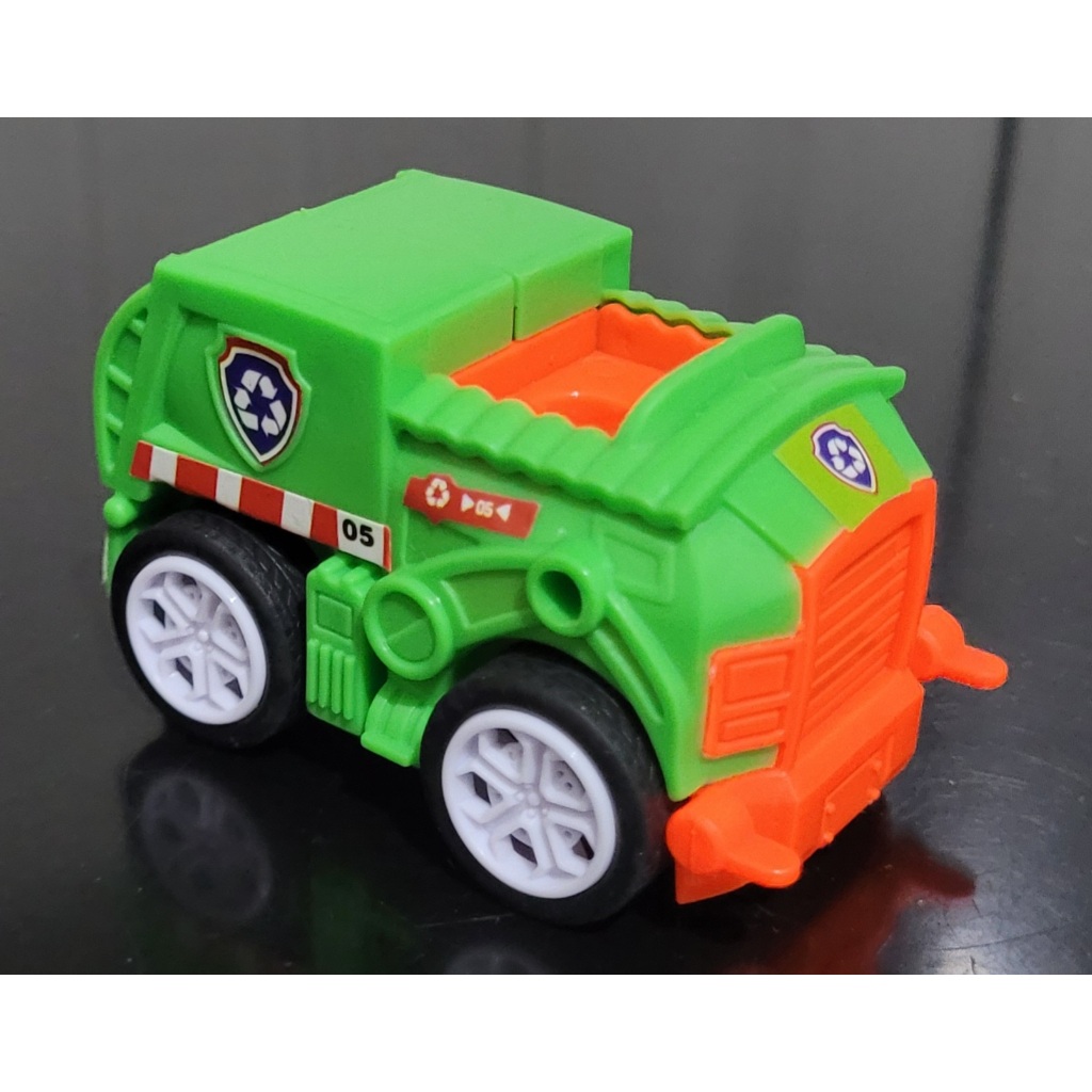 Carrinho Miniatura Patrulha Canina Verde Rocky Caminhão coleta sem boneco