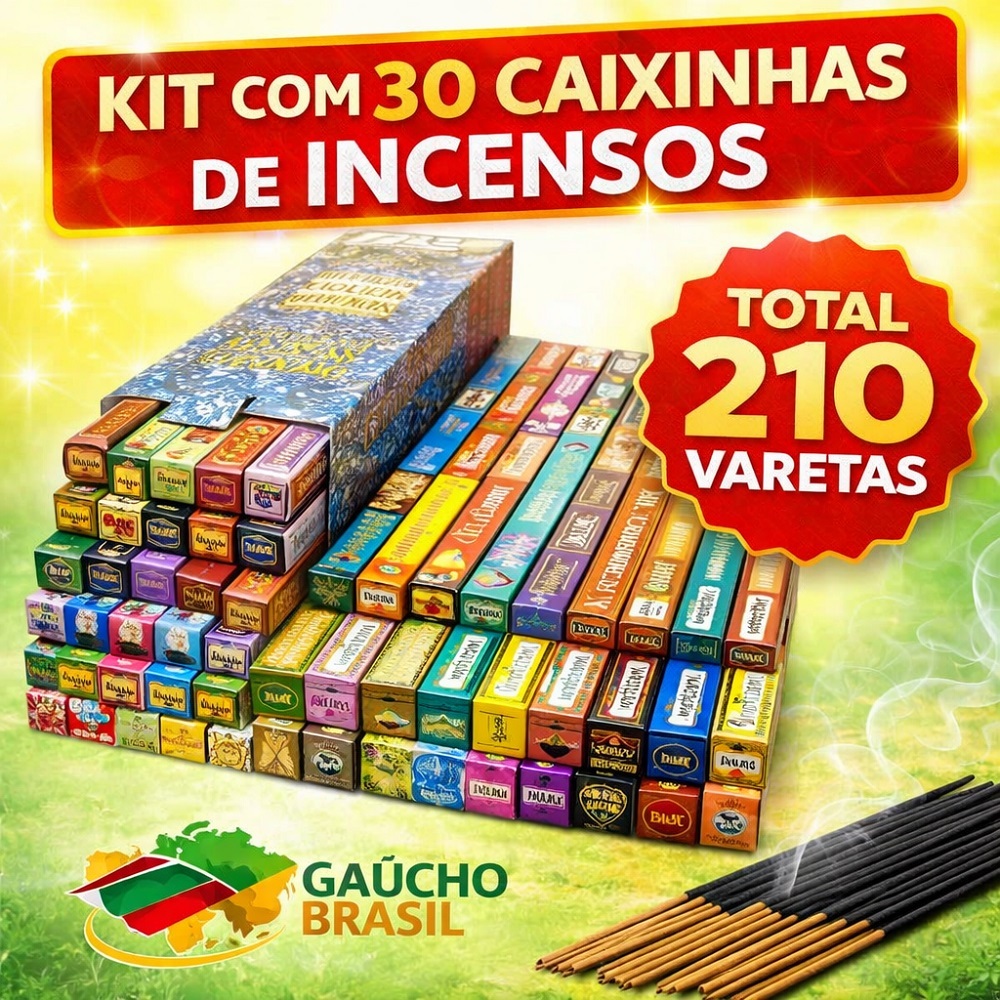 210 Varetas Incenso Natural Sortido Kit 30 Caixas