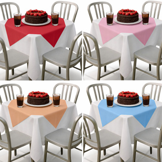 Kit Festa Toalhas de Mesa Brancas 1,40×1,40m + Cobre Manchas 70×70 cm (5 10 ou 15 Unidades) em Oferta na Shopee