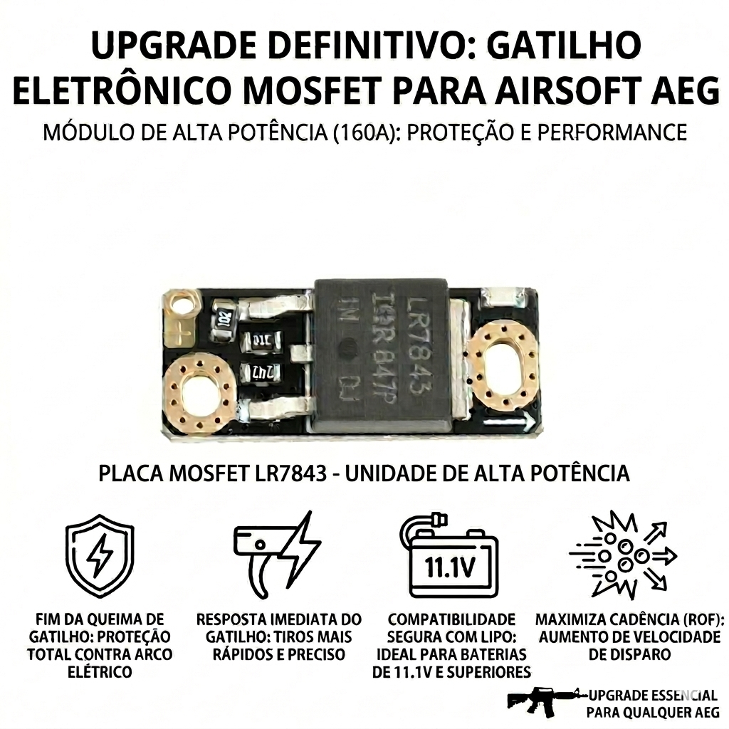 KIT 2 PEÇAS - Módulo MOSFET 160A PWM Alta Potência Placa Controle Eletrônico Interruptor Gatilho | Envio Brasil