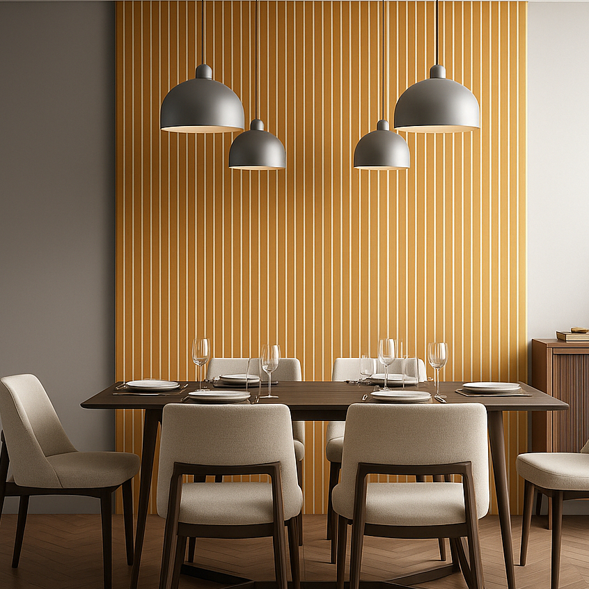 Kit Ripado MDF Autocolante Painel Parede Decorativo Moderno Completo