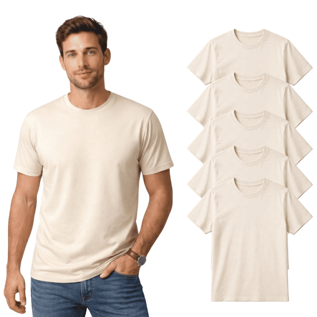 Kit 5 Camisetas Masculinas Básicas Premium 100% Unissex Algodão Gola Redonda Confortável Casual