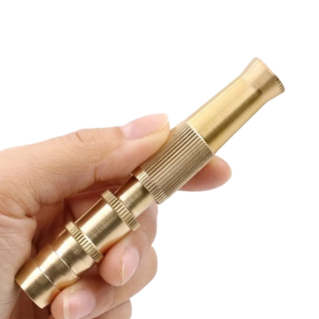 Bico Mangueira Esguicho Alta Pressão Jardim Metal Dourado Ajustável Lavar Carro Jardim CHEF D