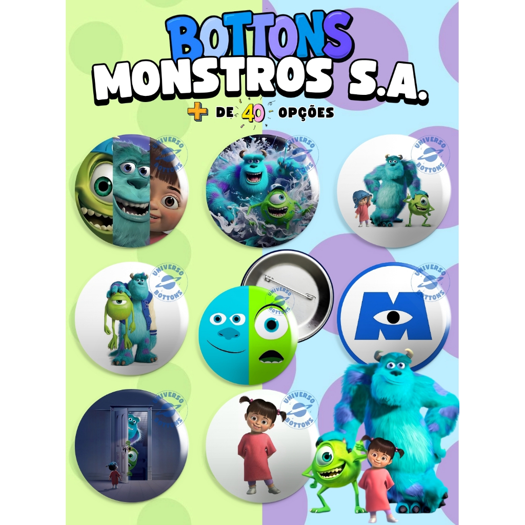 Bottons Monstros SA Broches de Alfinete Pins para Mochila Roupa e Acessórios