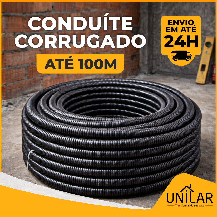 Conduíte Eletroduto Corrugado Reforçado 3/4 - Resistente e Flexível – 25m / 50m / 75m /100m em Oferta na Shopee