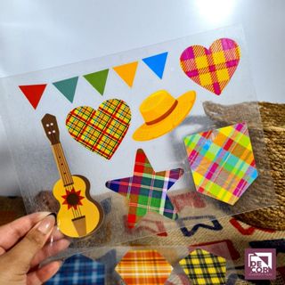 Adesivo Termocolante Festa Junina Festa Julina Retalho Remendo Patch Junino para Roupa Cartela em Oferta na Shopee