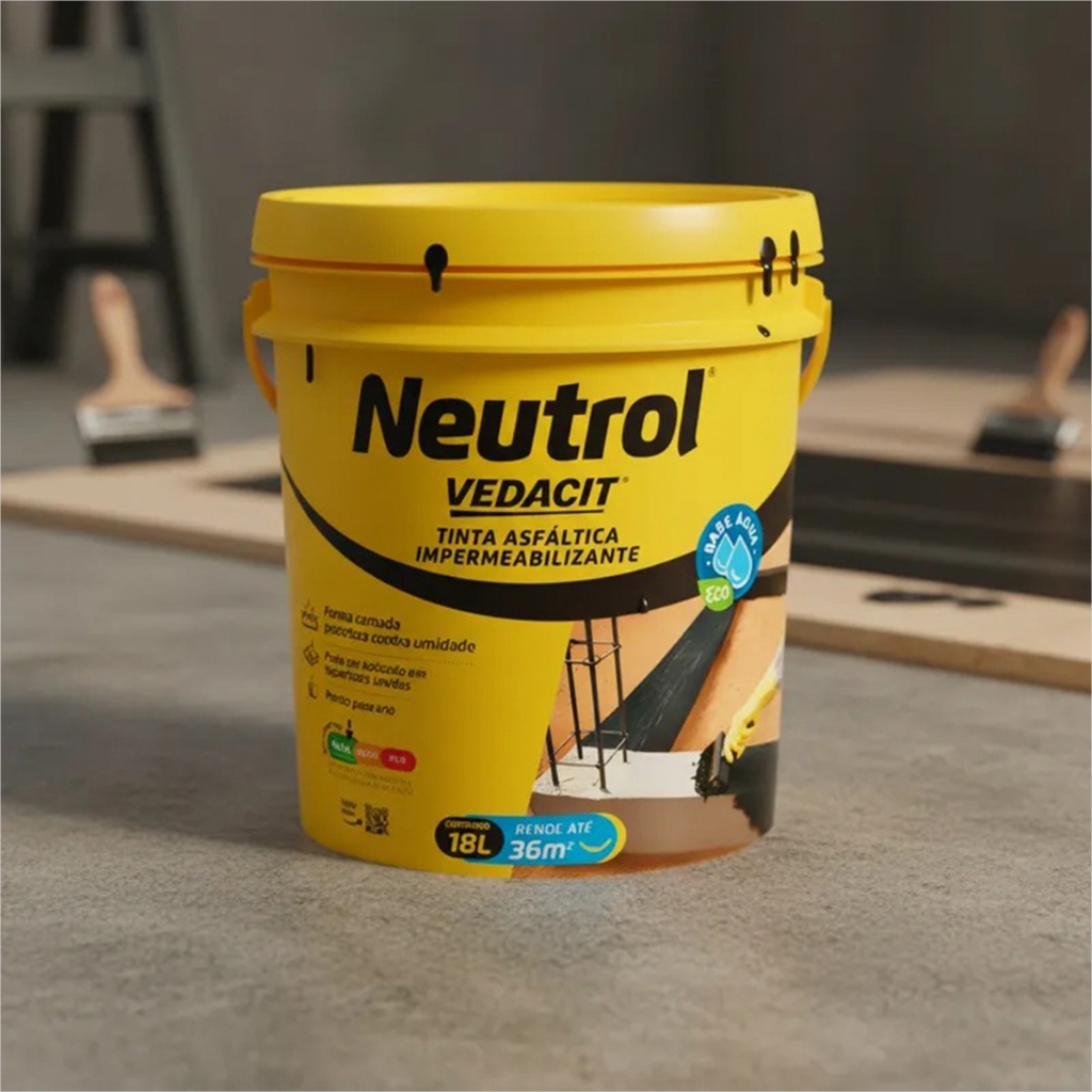 Impermeabilizante Asfáltico Neutrol Baldrame Vedacit 18L Emulsão Base Solvente