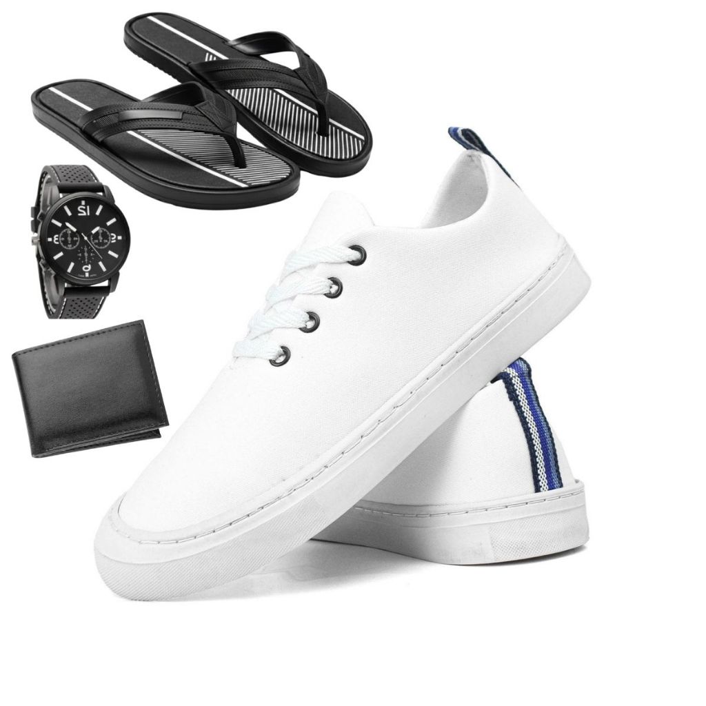 Sapatenis Masculino Dia a dia Confortavel Moderno + Chinelo, Relógio E Carteira - KIT EM PROMOÇÃO