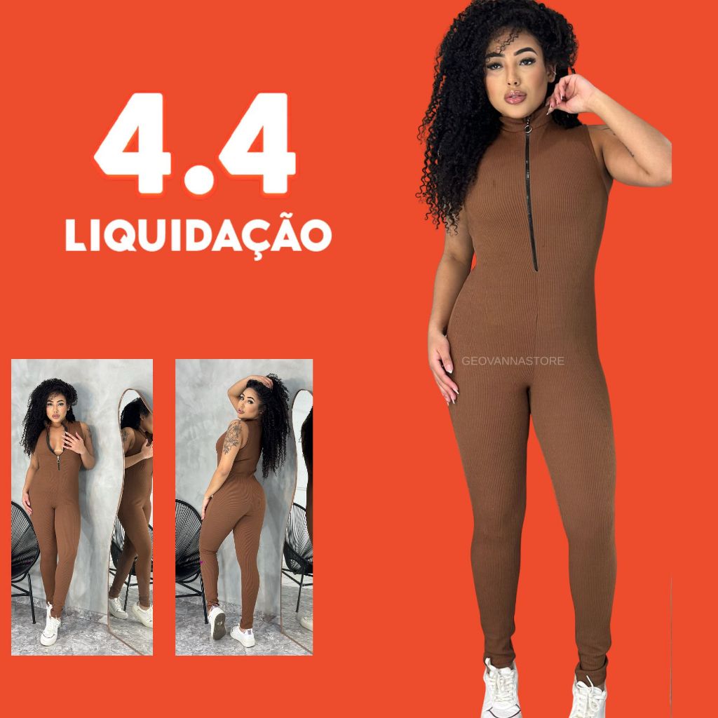 Macacão  regata ziper moda blogueira virginia longo
