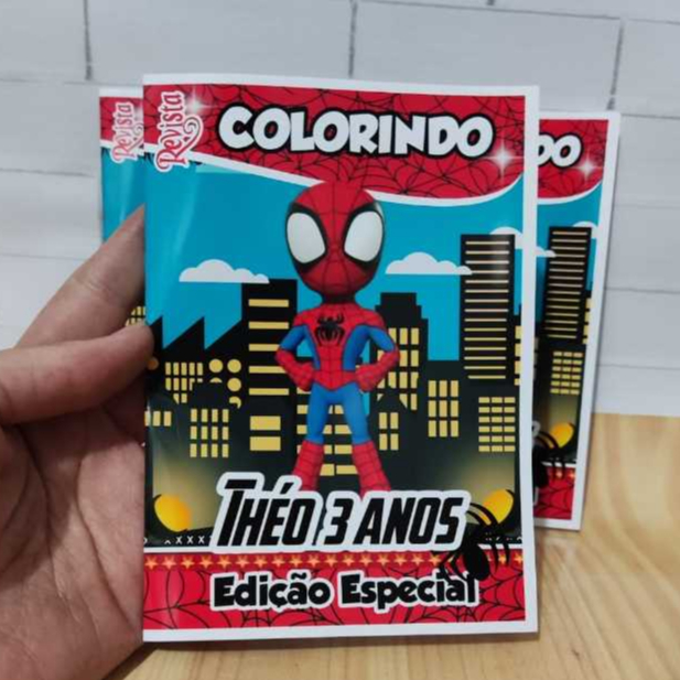 Revistinha de Colorir Personalizada Spider Man cute – Lembrancinha de Aniversário Infantil