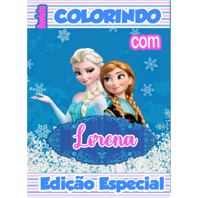 Livrinho de Colorir Personalizado Infantil 10x15 Frozen Princesa Elsa Lembrancinha Aniversário Revistinha com Nome