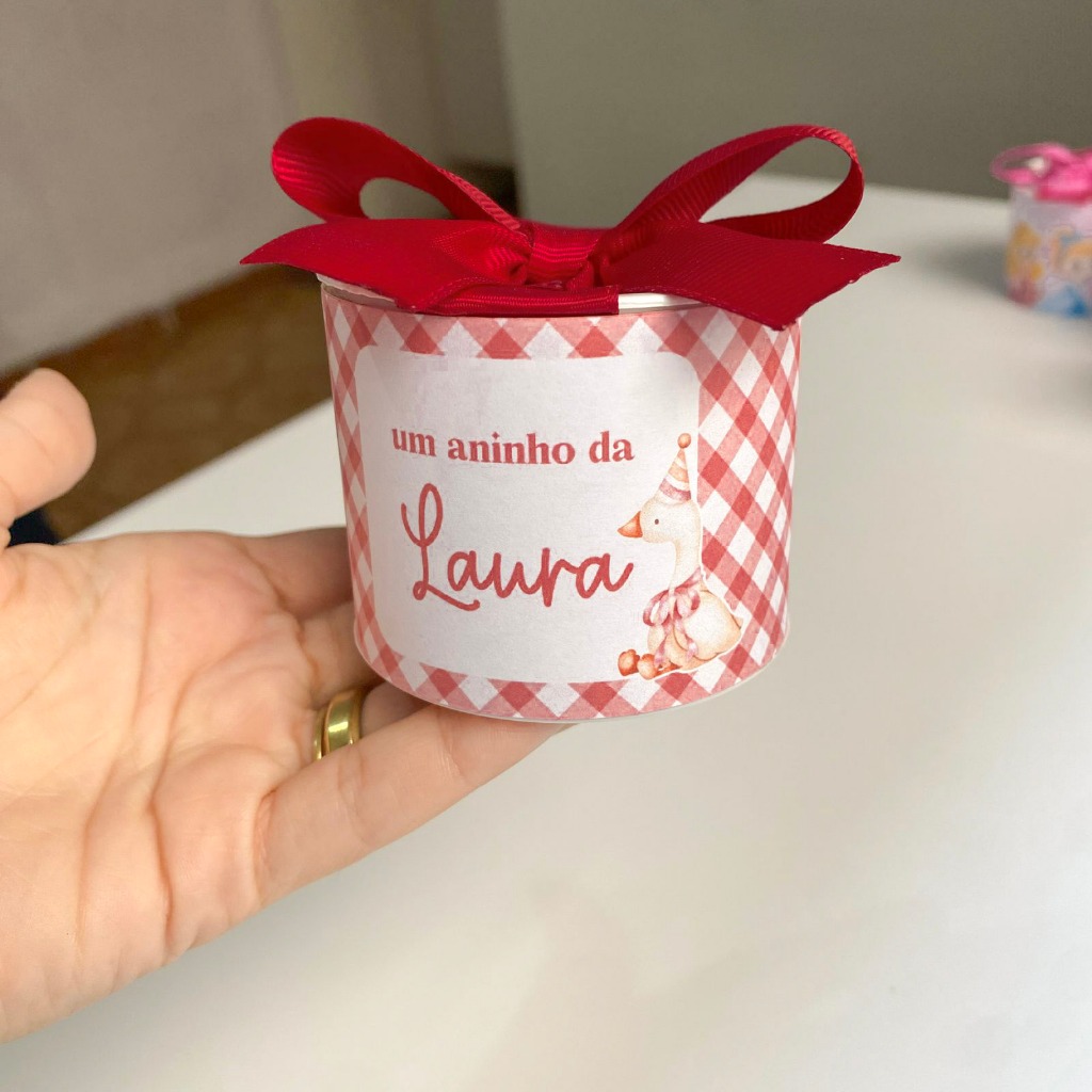 Kit Tubolatas Personalizadas 5x6 - Tema Ganço, Patinha - Lembrancinha Aniversario, Mesversario, Cha de Bebe