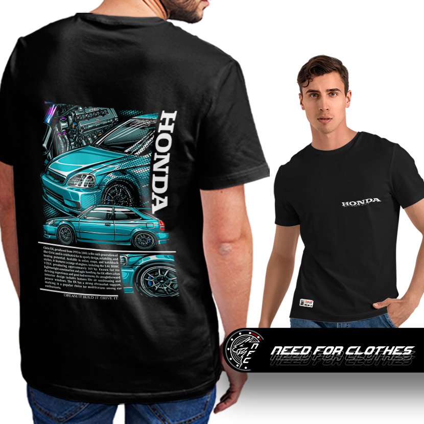 Camiseta Honda Civic EK JDM VTEC Street Tuning Performance Hatch Turbo Need for Speed