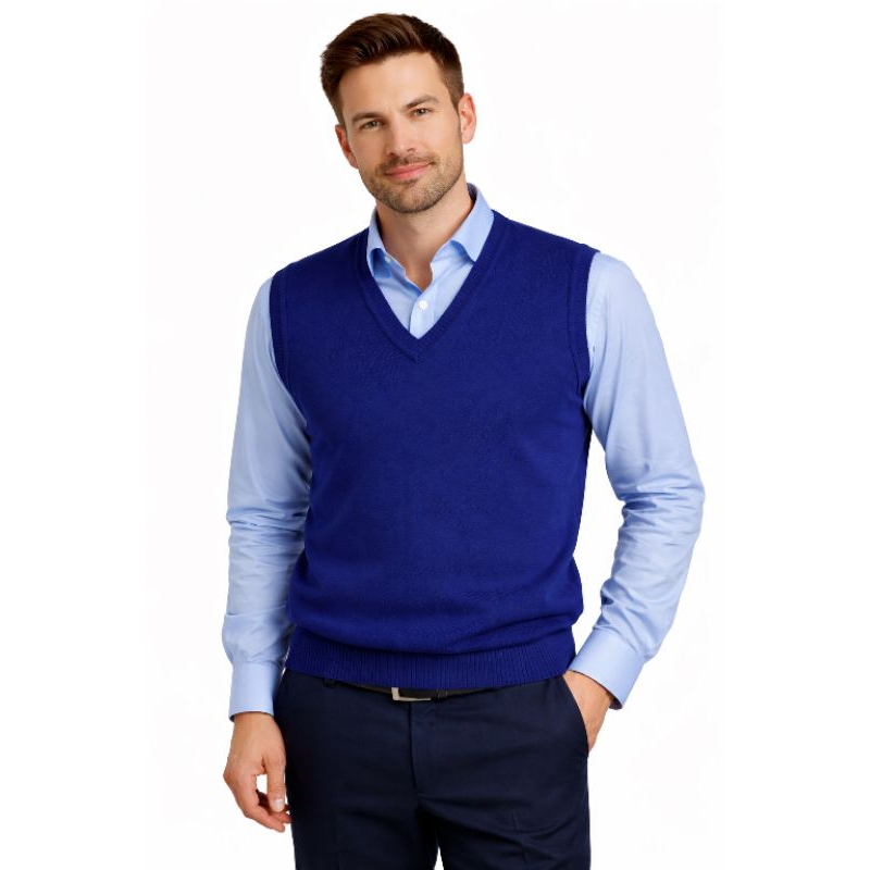 Colete Masculino Tricô Social Slim Fit Preto Elegante Inverno Casual Premium P M G GG Social