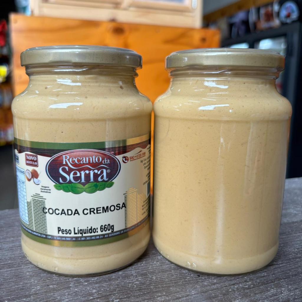 Cocada Cremosa Recanto da Serra 660g Doce de Minas Uai Sabores