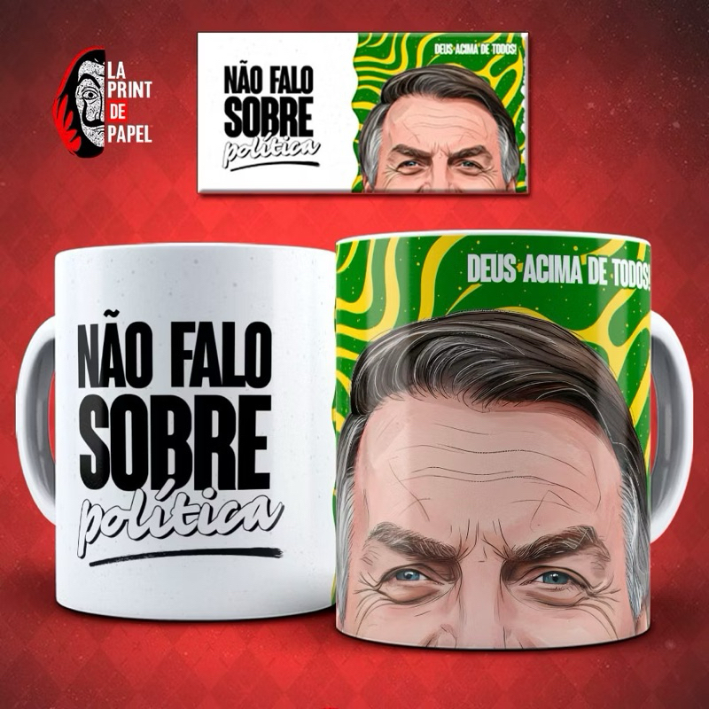 Caneca Não Falo Sobre Politica Bolsonaro