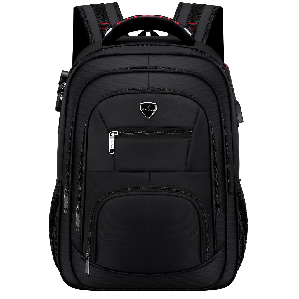 Mochila Grande Unissex Antifurto com Cadeado, Impermeável, Porta USB, Para Notebook 15.6”, Viagem e Trabalho