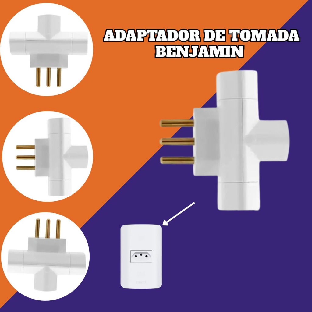 ADAPTADOR DE TOMADA BENAJAMIN 2P+10A CZ ILUMI