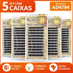 New Show 5Caixas Cílios Original com Selo Fio YY 0.05C/D/DD Extensão de Cilios Alongamento