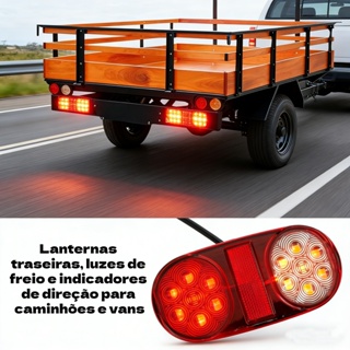 Par Lanterna Sinaleira Led Traseira Reboque Carreta Caminhao Carretinha Seta Freio Universal em Oferta na Shopee