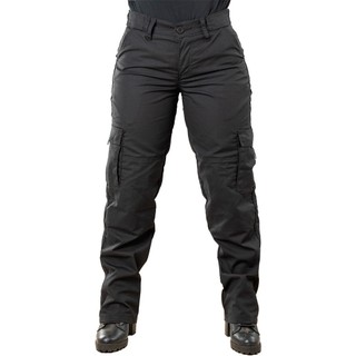 Calça Feminina Cargo Tática Reforçada Ripstop Segurança Preta FoxBoy